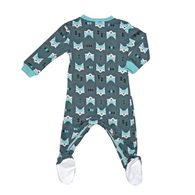 ZippyJamz有機棉寶寶拉鍊連身服 綠色狐狸 ZippyJamz有機棉寶寶拉鍊連身服 綠色狐狸